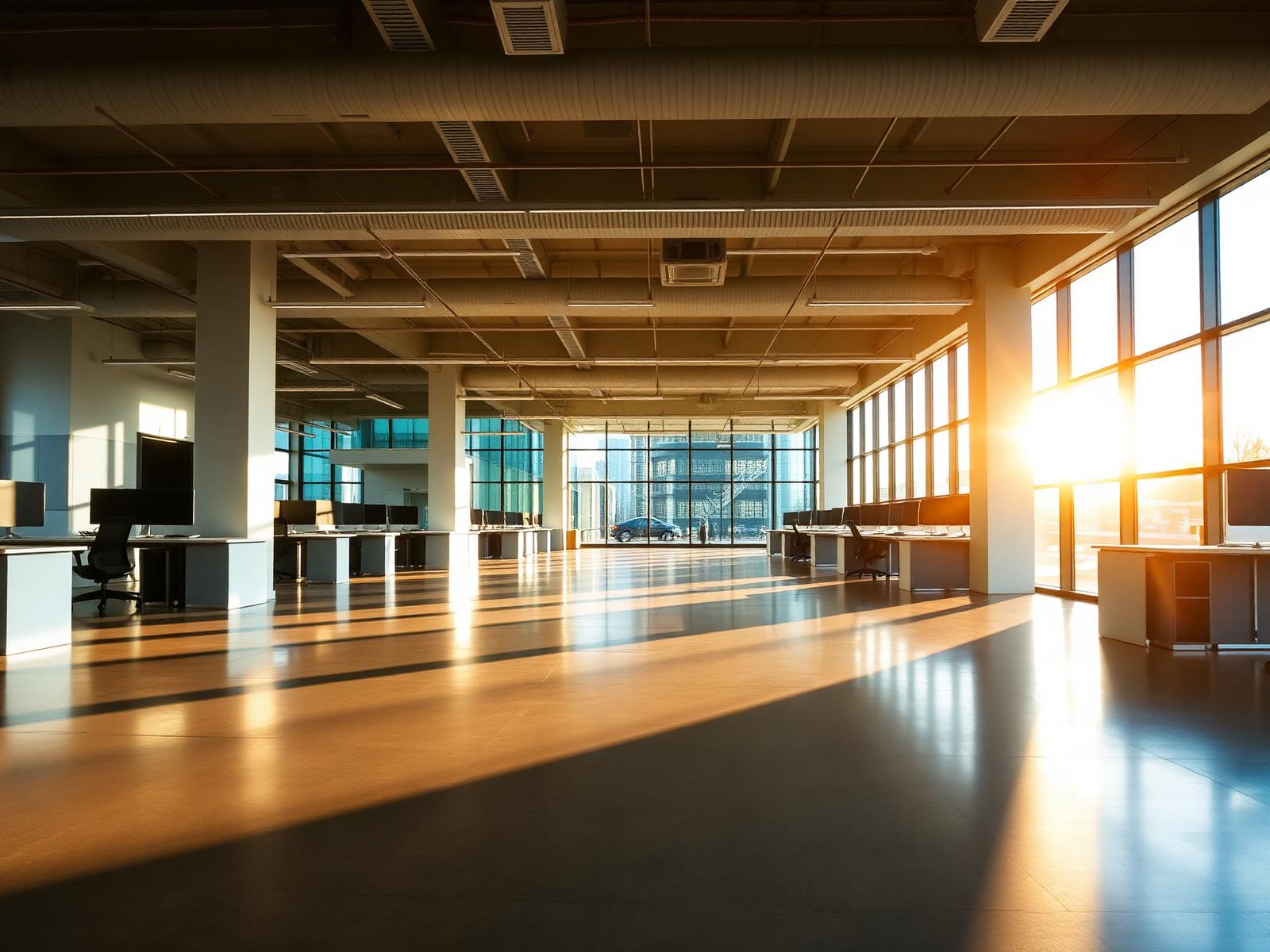Sunlit modern Portland office interior
